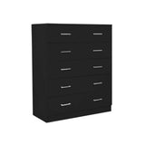 Sarantino Tallboy Dresser 6 Chest Of Drawers Cab 85 x 39.5 x 105 in Black CBT-085-040-105-BK