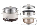 Devanti 3L Rice Cooker Small 6 Cup Multi Cooker with Steamer RC-A-3L-BG