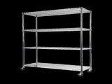 Modular Wire Storage 120x60cm Steel Shelving Chrome With Wheels For Garage Warehouse Or Kitchen V63-841341