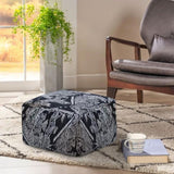 SOGA 55x30cm Black Squared Soft Pouffe Seat Cushion Elegant Home Accent Dcor Stylish Footstool POUFFE640