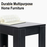 Rustic 2 Tier Side Table Open Accent Table Bedside Storage Slim Coffee End Table V767-JJ-XT411-G1