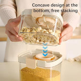 Push-type Sealed Box Storage Jar, Airtight Food Storage Containers with Lids, Plastic Kitchen and V1107-122-41502-CLR-3PCS