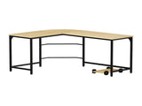 Artiss Computer Desk L-Shape CPU Stand Oak 147CM MET-DESK-L-003-OAK