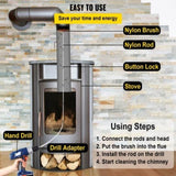 VEVOR Chimney Sweep Kit 39FT Chimney Cleaning Kit Nylon Sooteater Chimney Cleaning Kit Flexible V952-YCS12MJPST0000001V0