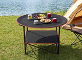 Weisshorn Folding Camping Table with 4 Cup Holders Metal Oxford 73CM Black XFEL-CAMP-4CUP-WD