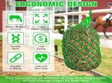 4 Pcs Hay Bags for Horses 40 Inch Slow Feed Hay Nets Bag for Horses Goats Sheep Oxford Hanging V1192-AZ-W-3105