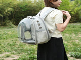 Expandable Travel Cat Backpack Carrier Polarized Tinted Bubble Window Pet Backpack Grey V1263-JX-6877