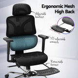 Artiss Ergonomic Office Chair Footrest Black OCHAIR-H-FZ28-BK