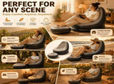 Large size inflatable sofa with foot pedal / foot stool Large size wide seat deep sitting feeling, V1102-HESF-001