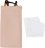 Squeeze Top Sunglass Pouch, PU Leather Soft Eyeglass Pouch Portable Travel Sunglasses Organizer V1259-DP01-A-5269