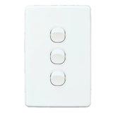 GSME Switch Cover Plate Flush Mount Standard 3 Gang 16A/10AX 250V Vertical White PUSWV3G V1202-V1-GSMPUSWV3G