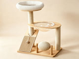Rubber Wood & Acrylic Cat Tree V1408-W3