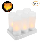 Rechargeable LED Flickering Flameless Candles Tealight Candles Lights with Frosted Cups Charging V1294-YM0901-H19839EU-6