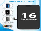 iPhone 16 Screen Replacement, 6.1 Inch Incell LCD Display Touch Screen Digitizer, Comes with Full V1293-0143877452685