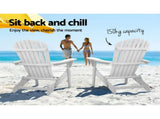 Gardeon Adirondack Outdoor Chairs Wooden Foldable Beach Chair Patio Furniture White FF-BEACH-NTLCHAIR-WH