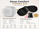 Soft Sleep Aid combination - White Noise Machine with 7-Colour Night Light and Black Spandex Eye V888-ELOSUNG53668