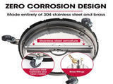 Jet-USA 15" Stainless Steel Pressure Washer Surface Cleaner, 1/4" Fitting, For Concrete Driveway V219-PRWCLNJT15SA