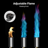 High-Temperature Propane Torch with Adjustable Flame, Instant Ignition & Safety Lock for BBQ, V1107-CS-GWBWPQ