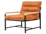 Levede Metal Framed Lounge Chair Velvet in Orange CH1149-BR_NZ
