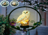 Owl Gifts for Owl Lovers Solar Powered Garden Owl Statue Waterproof Hanging Solar Owl for Outdoor V1369-AZ3-W-05276