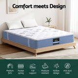 25cm Giselle Mattress King Bed Pocket Spring Mattresses MATTRESS-E-SNOW-25-K