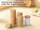 28PCS Wood Jar Lids, Airtight Spice Jars Lids for 4oz Spice Jars, 1.6" Inner Diameter Jar Lids V1192-AZ-W-18473