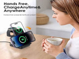 CHOETECH T608-F-BK 15W 4-in-1 Wireless Charger Stand for iWatch and Samsung Watch V28-ELECHOT608FBK