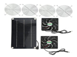 Solar Fan Portable Safe Environment Friendly Dual Exhaust Fan with Solar Panel for Pet House DC 12V V1294-YM0716-3114220060011