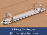 5 pieces D-shaped metal clip ring binder mechanism - set of 2 ring binders for papers, textbook, V1189-WXFBOL-142-1