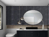 Tiles 3D Peel and Stick Wall Tile Hexagonal Mosaic Black 10 Sheets V63-837081