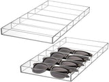 2 Pack Acrylic Sunglasses Organizer, 6 Slot Clear Eyeglasses Storage Case, Stackable Eyewear Display V1369-AZ3-W-02646