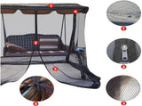 Swing Mosquito Netting, Mosquito Mesh Screen, Outdoor Rectangle with Zipper Opening and roof V1366-AZ2-W-07600
