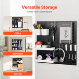 VEVOR Pegboard Combination Kit 280 x 280 mm Plastic Pegboard 4 Panels Black V952-GJGBHSSL11111EGUEV0
