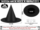 36 PCS Halloween Witch Hats, Black Hanging Witch Hats Porch Yard Decor Witch Costume Accessories V1107-129-24162-BLK-36PCS