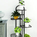 SOGA 2X 8 Tier 9 Pots Black Metal Plant Stand Flowerpot Display Shelf Rack Indoor Home Office Decor FPOTH06X2