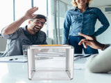 Clear Box with Lock for Fundraising and Votes Collection, Simple Design 1Pc V1366-AZ2-W-18678