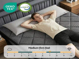Giselle Bedding Double Mattress 25cm Pocket Spring Latex Euro Top Medium Firm Bed MATTRESS-D-NOIR-25-D