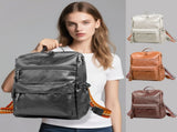 Black Fashionable Large-Capacity Women's Backpack - Waterproof, Durable, High-Quality PU Leather V1265-263-BLACK1
