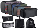 Black 8-piece luggage organizer,Packing Cubes for Trave,Travel Cubes Set Foldable Suitcase Organizer V1369-AZ3-W-22987