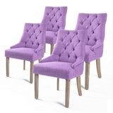 4X French Provincial Dining Chair Oak Leg AMOUR VIOLET V274-FT-FC8443-VT4