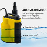 PROTEGE Tight Access Clean/Grey Water Submersible Sump Pump, Integrated Float Switch V219-PMPWTPPTCG4A