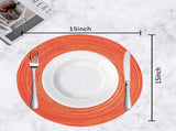 Braided Placemats for Dining Set of 6 - Round 15 inch Woven Heat Resistant Non-Slip Kitchen V1189-WXFWAL-20260319-01090