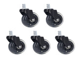 5 Pcs Chair Rotate Wheel 3in 360 Degree Noise Free Scratch Resistant Straight Chair Caster for V1294-YM0715-3116220006511