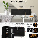 16" Orange Large Digital Big Jumbo LED Wall Desk Clock Display With Temperature Calendar V201-FAZ0016OR8AU