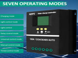 MPPT 36V/48V/24V/12V Solar Charge Controller Tools LCD Dual USB Lead Acid Lithium Batteries Quick V1107-127-61613-BLK-100A