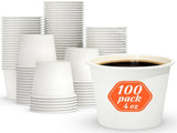 2400x 4oz Premium Small Paper Coffee Cups Espresso Macchiato Piccolo Short Black in White V563-PA0429-50-48QTY-1BOX