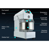 EUROCHEF 30L Spiral Dough Mixer Commercial Machine Bakery Bread Kneader Litre Small V219-COKDMXEUCA207