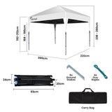 RED TRACK 3.6x2.2m Ultra Compact Folding Gazebo, Carry bag, Portable Outdoor Popup Marquee for V219-OTDGZBRT23WA