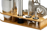 10PCS Home Bartending Kit Stainless Steel with Bamboo Tray Cocktail Mixing Tool Set for DIY Novice V1294-YM0512-3118220298911