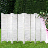 Artiss 8 Panel Room Divider Screen 326x170cm Louver White RD-B-0539-8P-WH